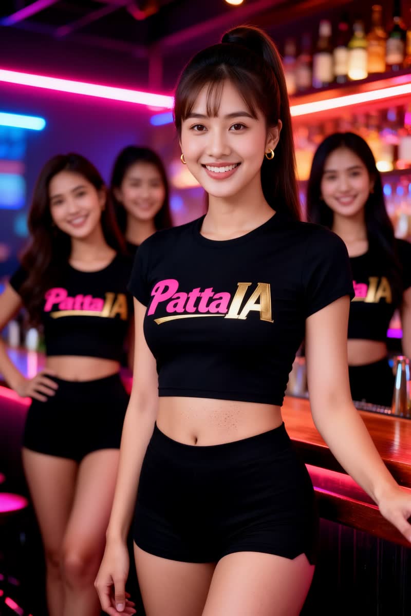 AI demo: Mook in a branded bar uniform with the team