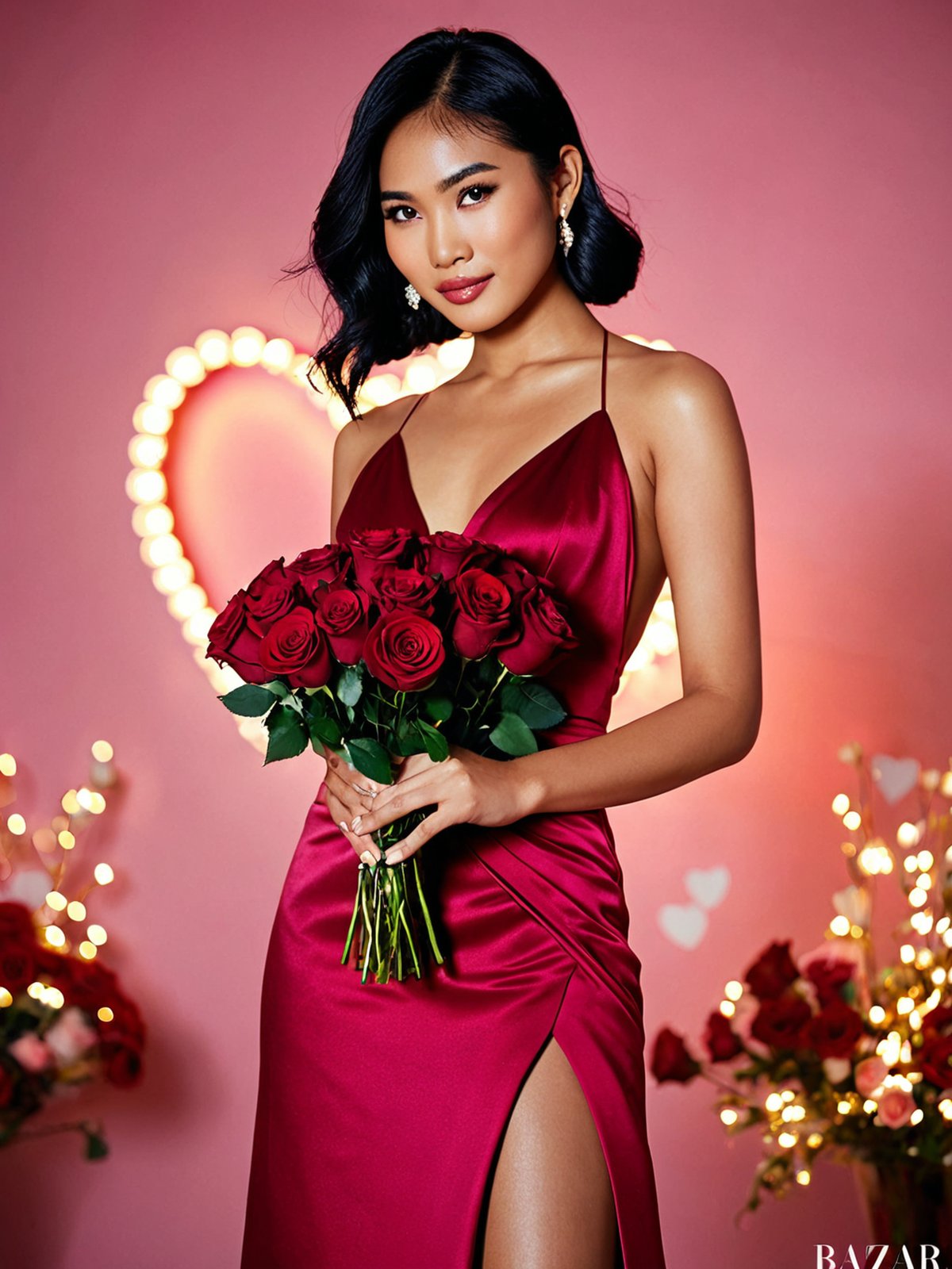 AI demo: Lin in Valentine red outfit