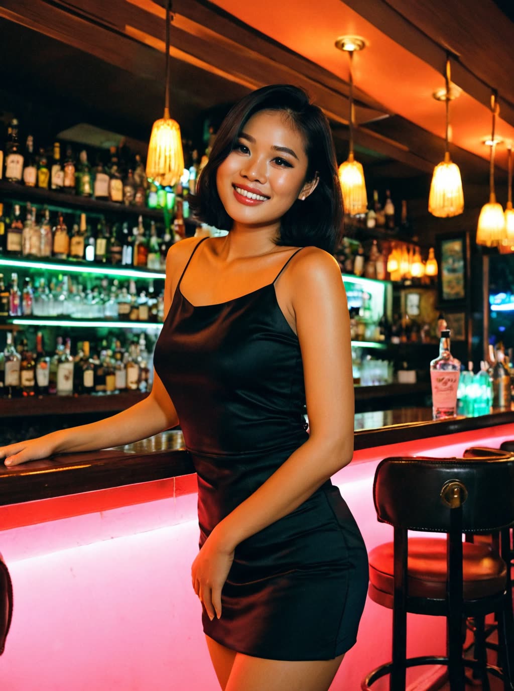 AI demo: Lin in a Pattaya bar at night