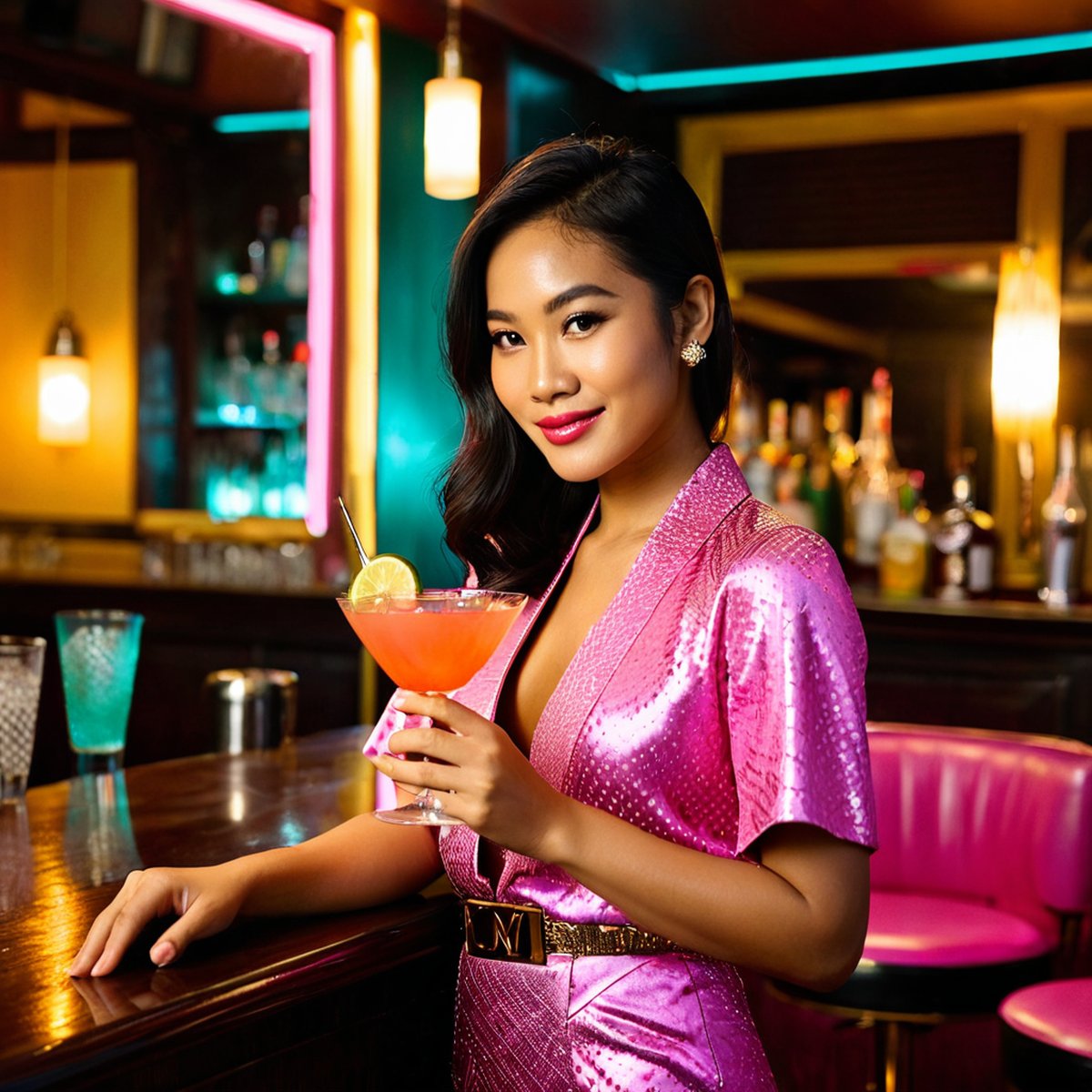 AI demo: Lin in cocktail outfit