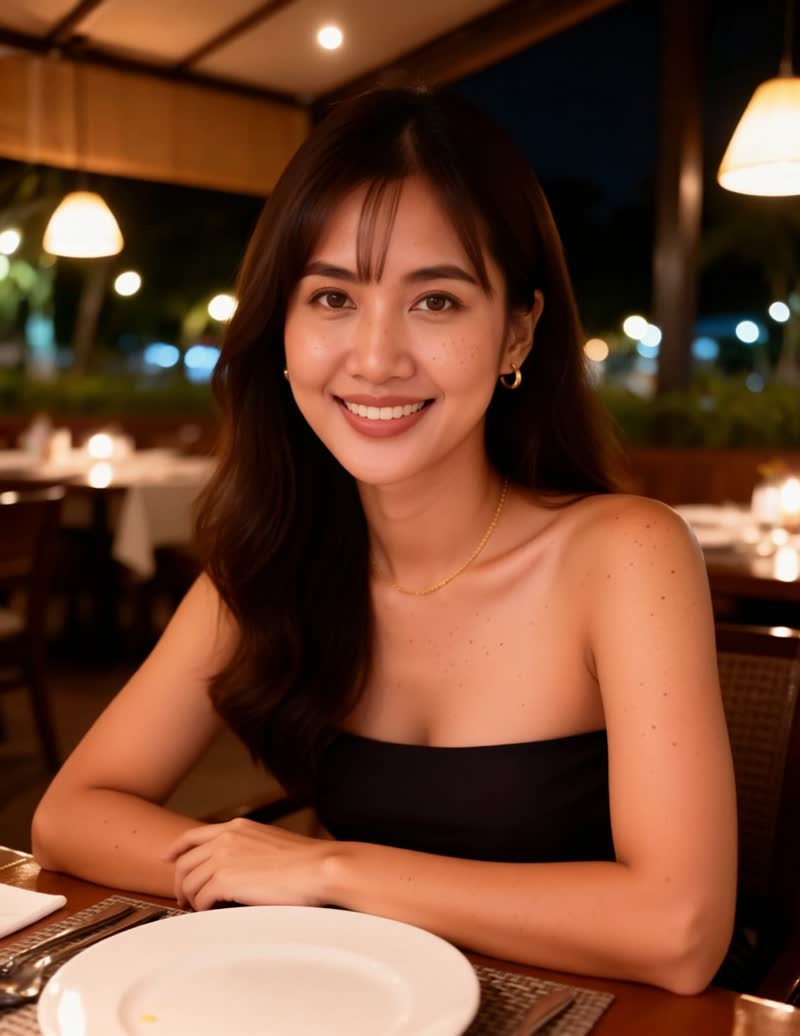 AI demo: Mook at a beachfront dinner