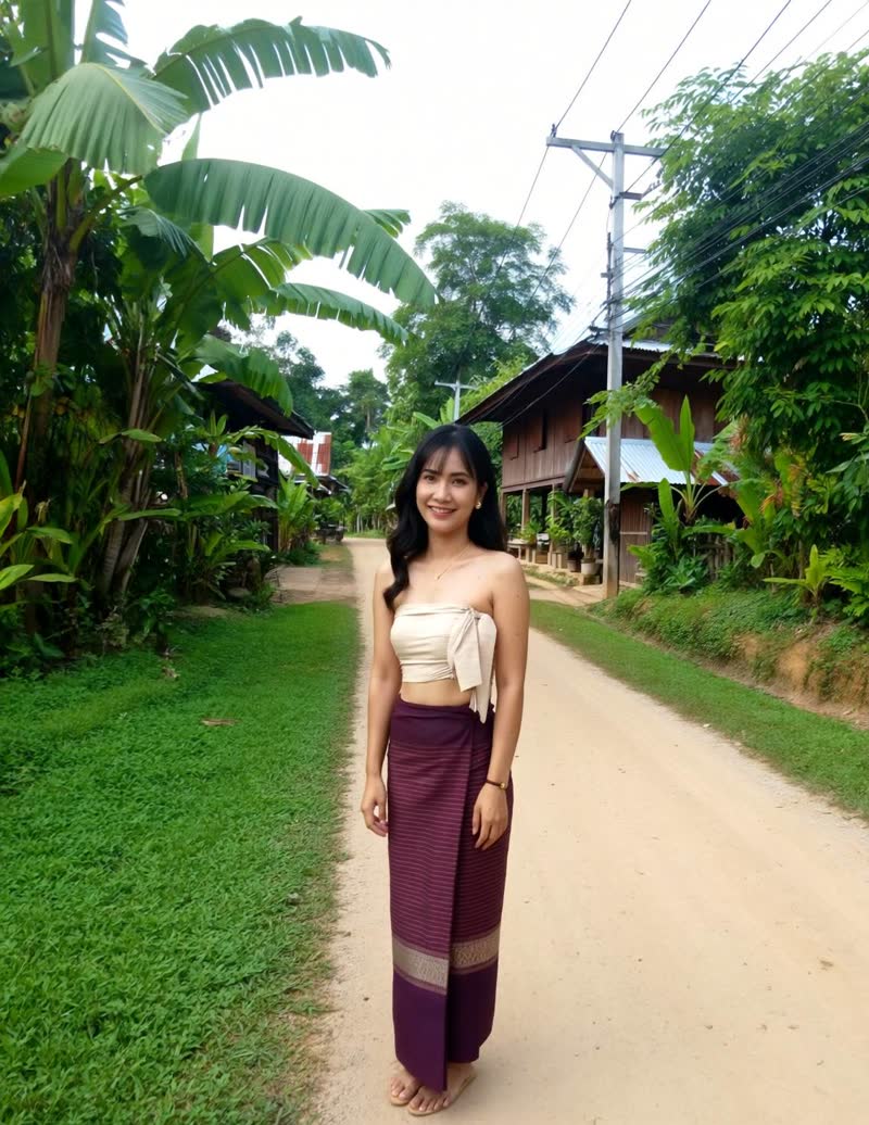 AI demo: Mook in a relaxed Thai countryside scene